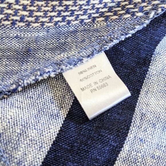 For Cynthia Linen Blend Striped Dress Small - Picture 4 of 4